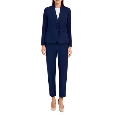 Le Suit Womens Crepe Business Pant Suit In Blue