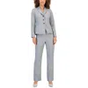 Le Suit Womens Notch Collar Business Two-button Blazer In Gray