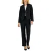 Le Suit Womens Pinstripe Polyester Two-button Suit In Black