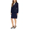 Le Suit Womens Shoulder Pads 2 Pc Two-button Suit In Blue