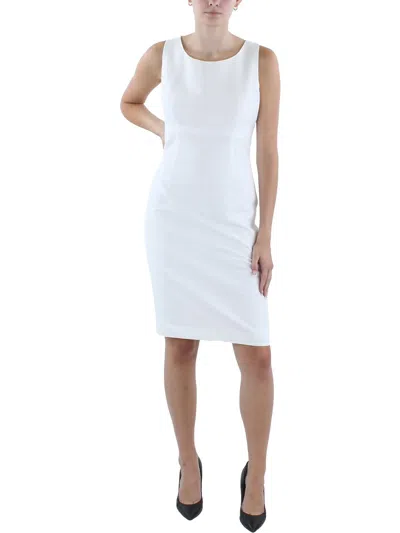 Le Suit Womens Sleeveless Knee-length Sheath Dress In White