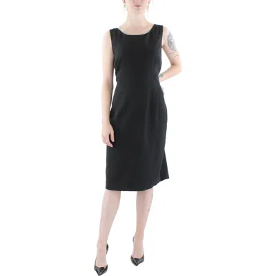 Le Suit Womens Sleeveless Knee-length Shift Dress In Black