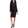Le Suit Button-up Slim Skirt Suit, Regular And Petite Sizes In Black