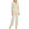Le Suit Womens Solid Polyester Two-button Suit In Multi