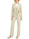 Le Suit Petites Womens Woven Notch Collar Two-button Blazer In Multi