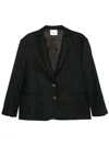 Le Sully Studio Anthracite Grey Pinstripe Lisa Blazer In Black
