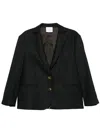 Le Sully Studio Anthracite Grey Pinstripe Lisa Blazer In Black