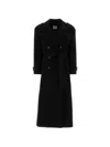 Le Sully Studio Belted Double-breasted Coat In Black