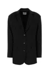 Le Sully Studio Black Stretch Wool Blend Blazer In Black