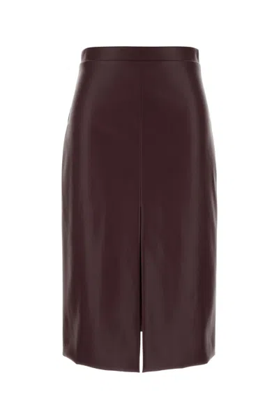 Le Sully Studio Burgundy Synthetic Leather Skirt
