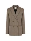 CHECK-PATTERN DOUBLE-BREASTED JACKET