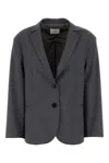 Le Sully Studio Dark Grey Stretch Polyester Blend Blazer In Gray