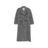 Le Sully Studio Double-breasted Belted Coat In Gray