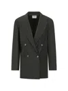Le Sully Studio Double-breasted Oversize Blazer In Black