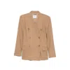 Le Sully Studio Double-breasted Padded-shoulder Blazer In Neutrals