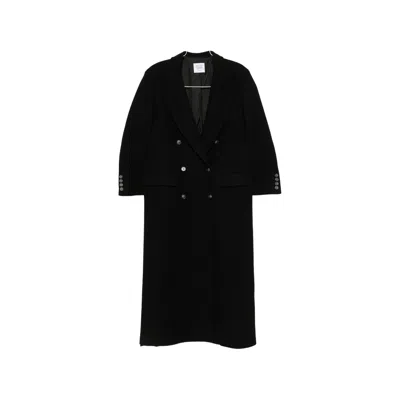 Le Sully Studio Double-breasted Peak-lapel Coat In Black