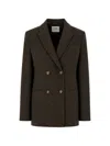 Le Sully Studio Double-breasted Peak-lapels Jacket In Brown