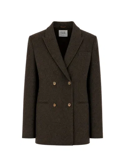 Le Sully Studio Double-breasted Peak-lapels Jacket In Brown