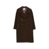 Le Sully Studio Double-breasted Notched-lapel Coat In Brown