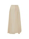 Le Sully Studio Elasticated Long Skirt In Neutral