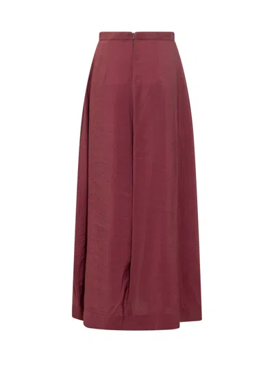 Le Sully Studio Elegant Long Skirt In Bordeaux