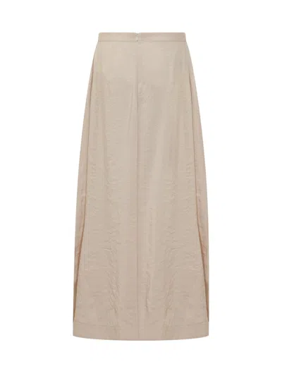 Le Sully Studio Elegant Long Skirt With Artistic Touch In Panna