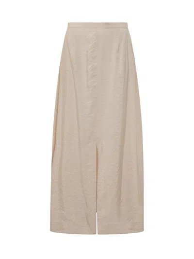 Le Sully Studio Elegant Long Skirt With Artistic Touch In Neutral