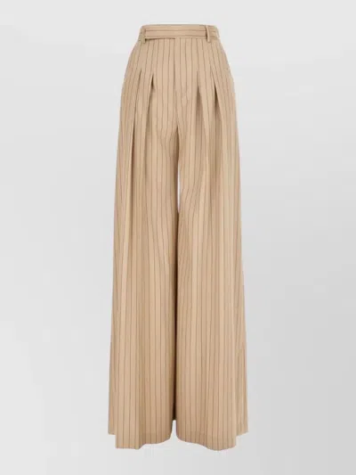 Le Sully Studio Embroidered Stretch Polyester Blend Tailored Trousers In Neutral