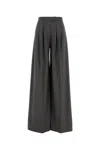 Le Sully Studio Embroidered Stretch Polyester Blend Wide-leg Pant In Black