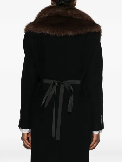 Le Sully Studio Faux-fur-panelled Longline Jacket In Multi