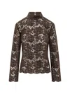 Le Sully Studio Floral-lace High-neck Blouse In Multi