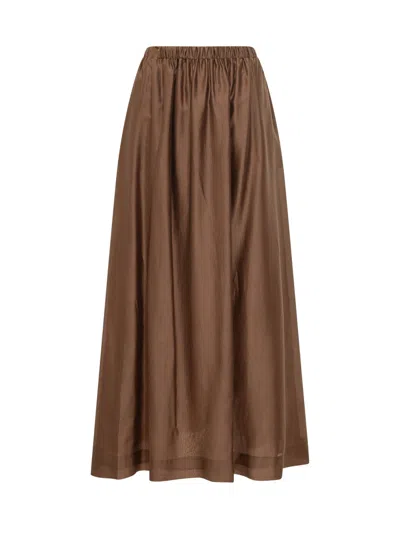 Le Sully Studio Flowy Long Skirt In Tabacco