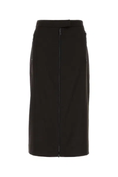 Le Sully Studio Gonna Longuette Zip In Brown