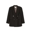 Le Sully Studio Double-breasted Peak-lapels Blazer In Black