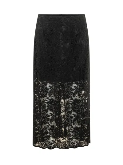 Le Sully Studio Lace Mini Skirt In Black