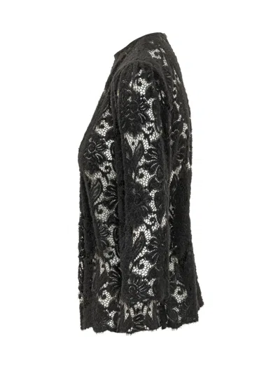 Le Sully Studio Lace-trim Studio Shirt In Nero