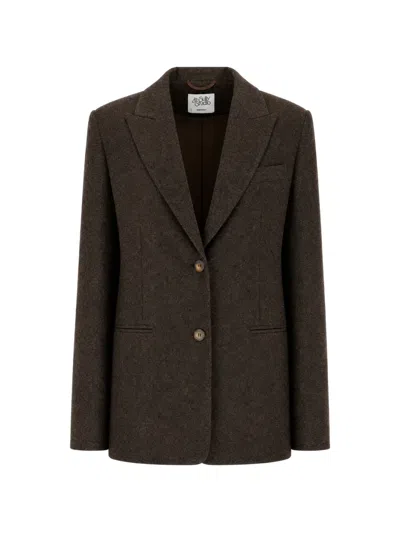 Le Sully Studio Peak-lapel Single-breasted Jacket In Green