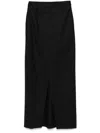 Le Sully Studio Pinstripe Midi Skirt In Black