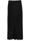 Le Sully Studio Pinstripe Midi Skirt In Black