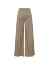 Le Sully Studio Embroidered Stretch Polyester Blend Tailored Trousers In Neutral