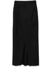 Le Sully Studio Pinstripe Midi Skirt In Black