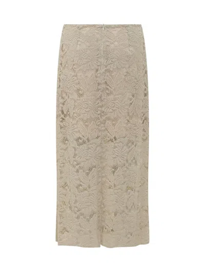 Le Sully Studio Pizzo Skirt In Panna