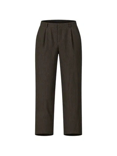 Le Sully Studio Pleated Tailored Trousers In Brown