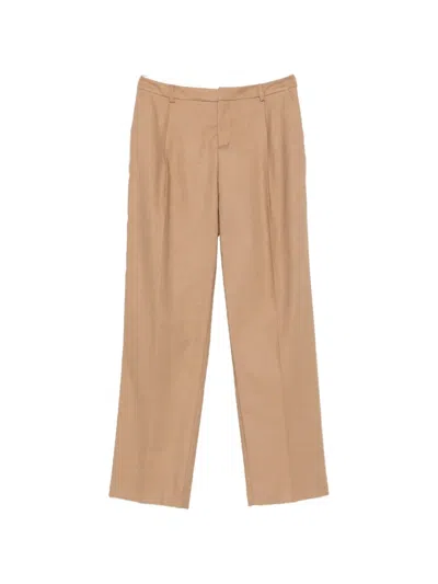 Le Sully Studio Pressed-crease Tailored Trousers In Brown