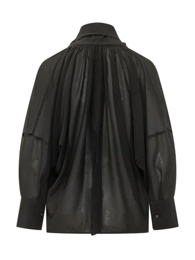 Le Sully Studio Shirt With Scarf Detail In Nero