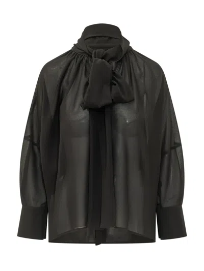 Le Sully Studio Shirt With Scarf Detail In Black