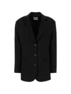 Le Sully Studio Single-breasted Wool-blend Blazer In Black