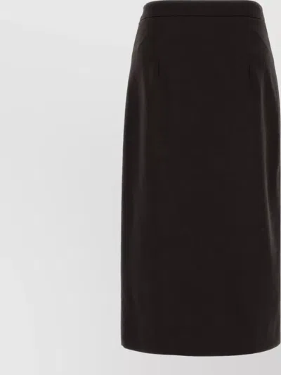 Le Sully Studio Stretch Pencil Skirt In Brown