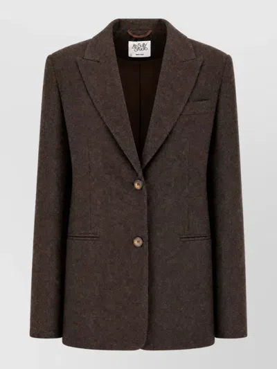 Le Sully Studio Stretch Wool Blend Blazer In Brown