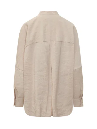 Le Sully Studio Studio Shirt With Neck Corset In Panna